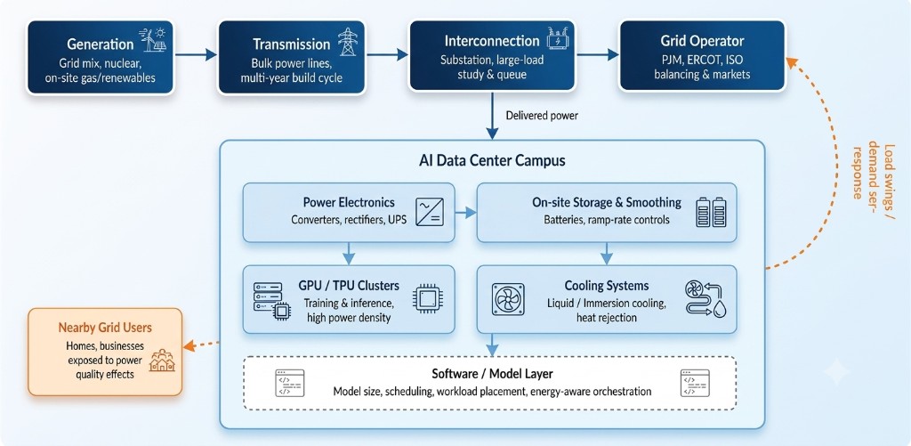 Figure 1: AI Data Center Interconnection to the Grid